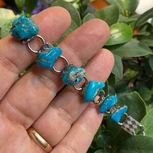 Turquoise Stone Link Bracelet